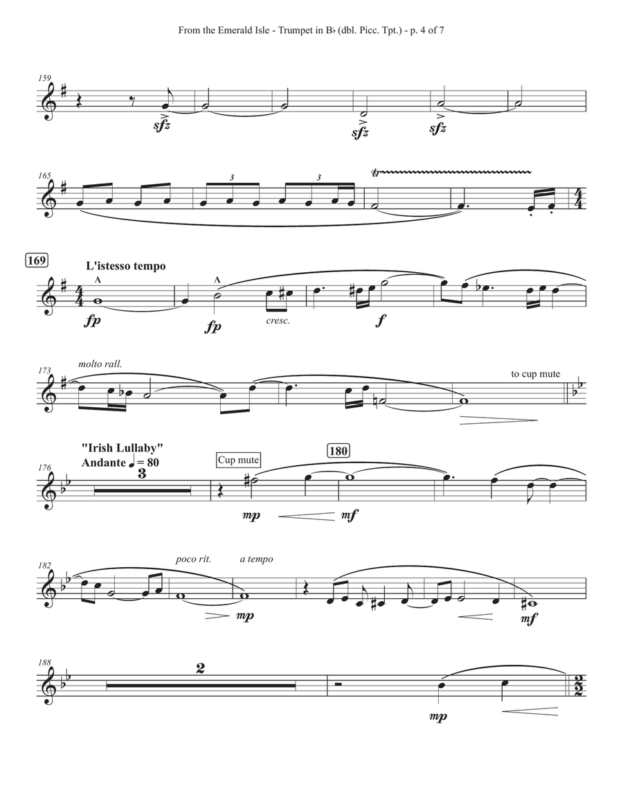 From The Emerald Isle - Bb Trumpet 1 / Piccolo Tpt. Brass Quintet scores gallery preview page 4