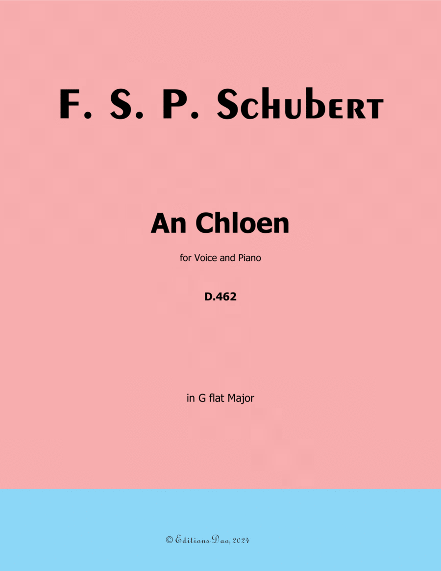 An Chloen, by Schubert, in G flat Major Voice scores gallery preview page 1
