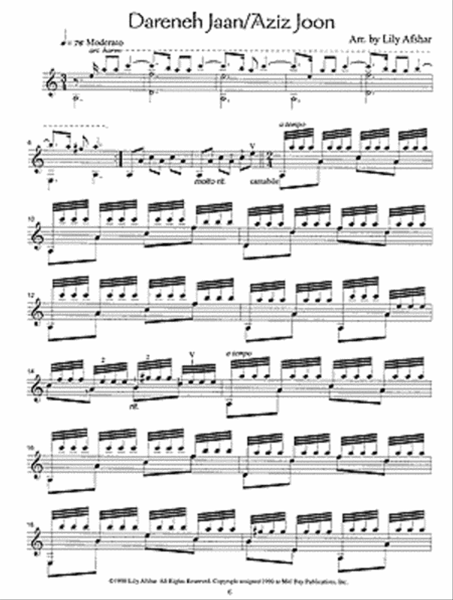 Five Popular Persian Ballads for Solo Classic Guitar Acoustic Guitar scores gallery preview page 3