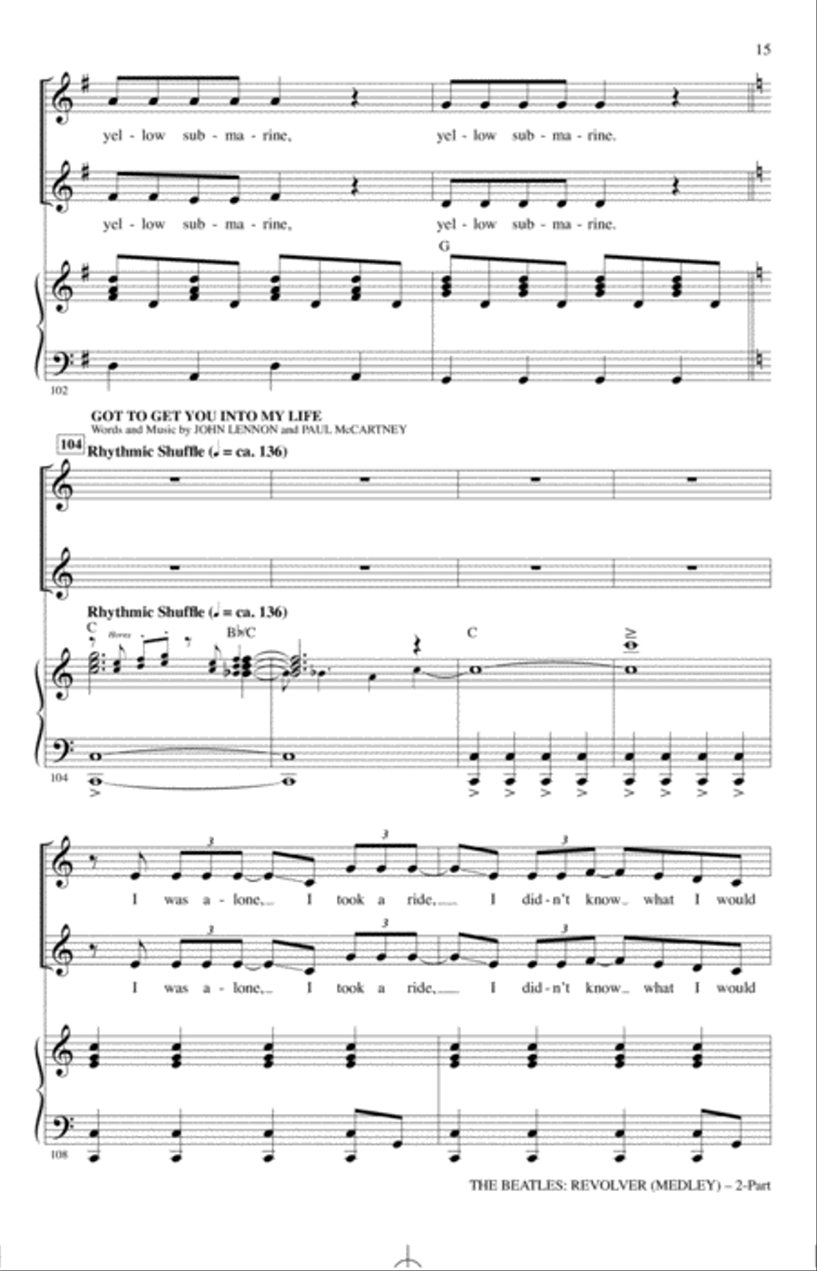 The Beatles: Revolver (Medley) (arr. Alan Billingsley) 2-Part scores gallery preview page 14