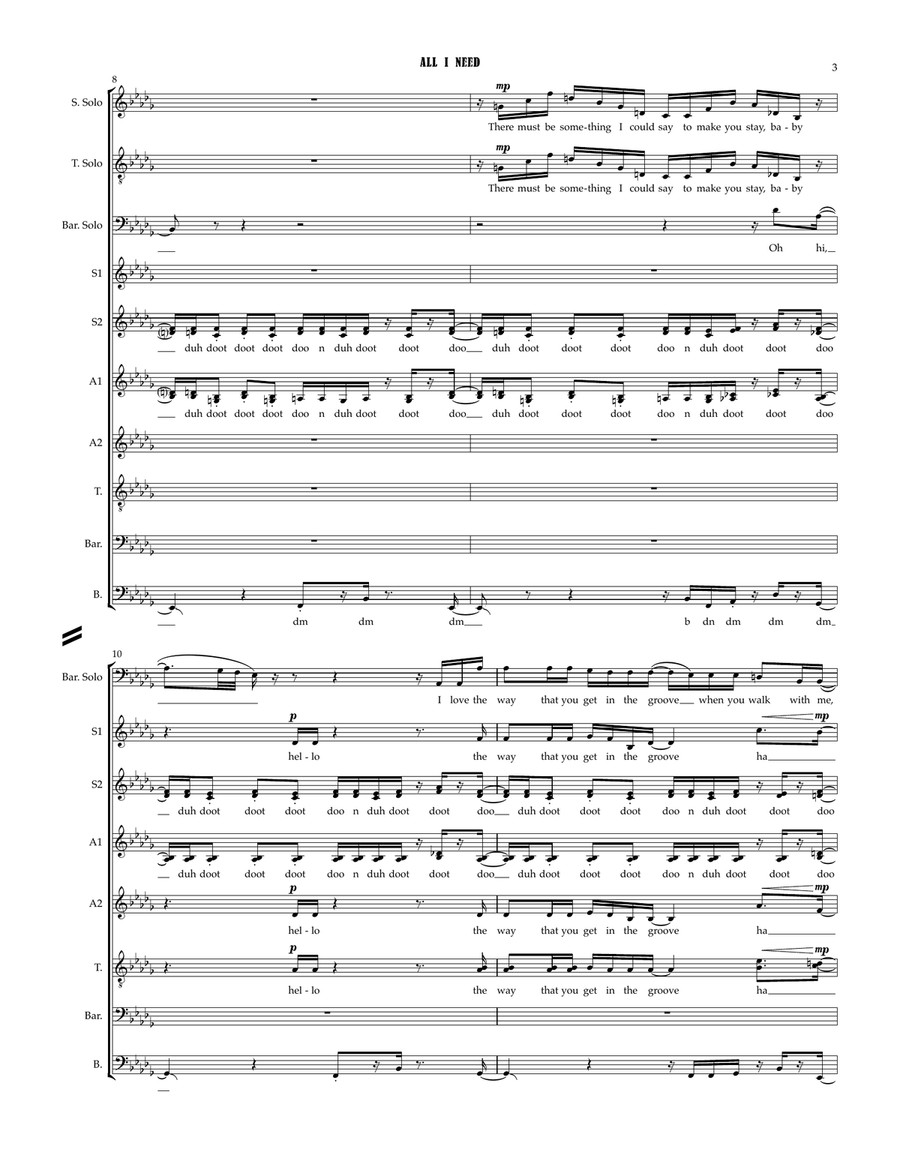 All I Need (feat. Mahalia & Ty Dolla $ign) 4-Part scores gallery preview page 3