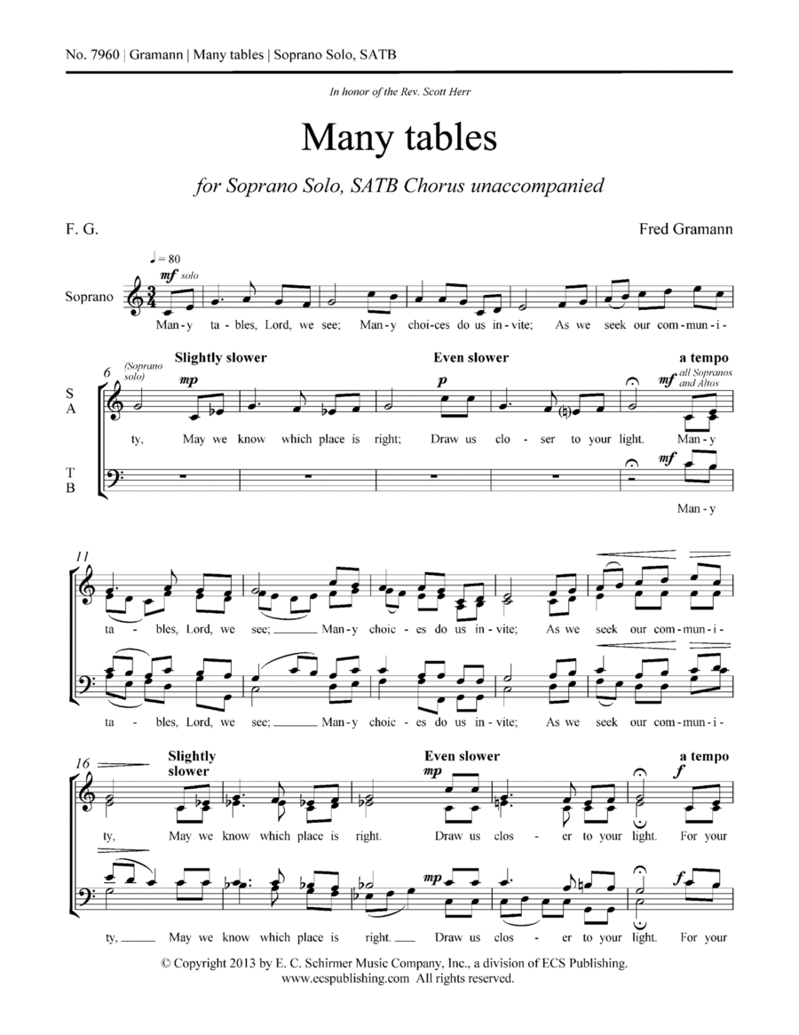 Many tables 4-Part scores gallery preview page 1