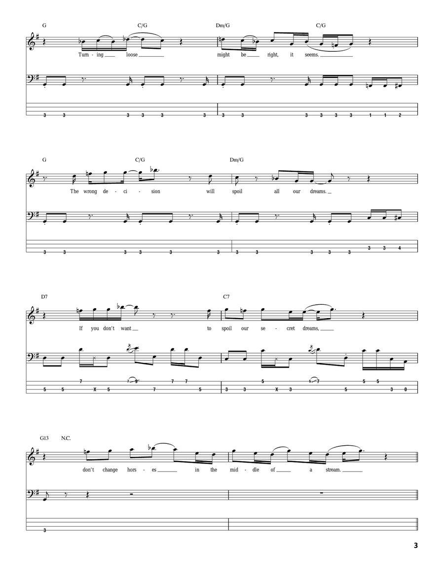 Don't Change Horses (In The Middle Of The Stream) Acoustic Guitar scores gallery preview page 3