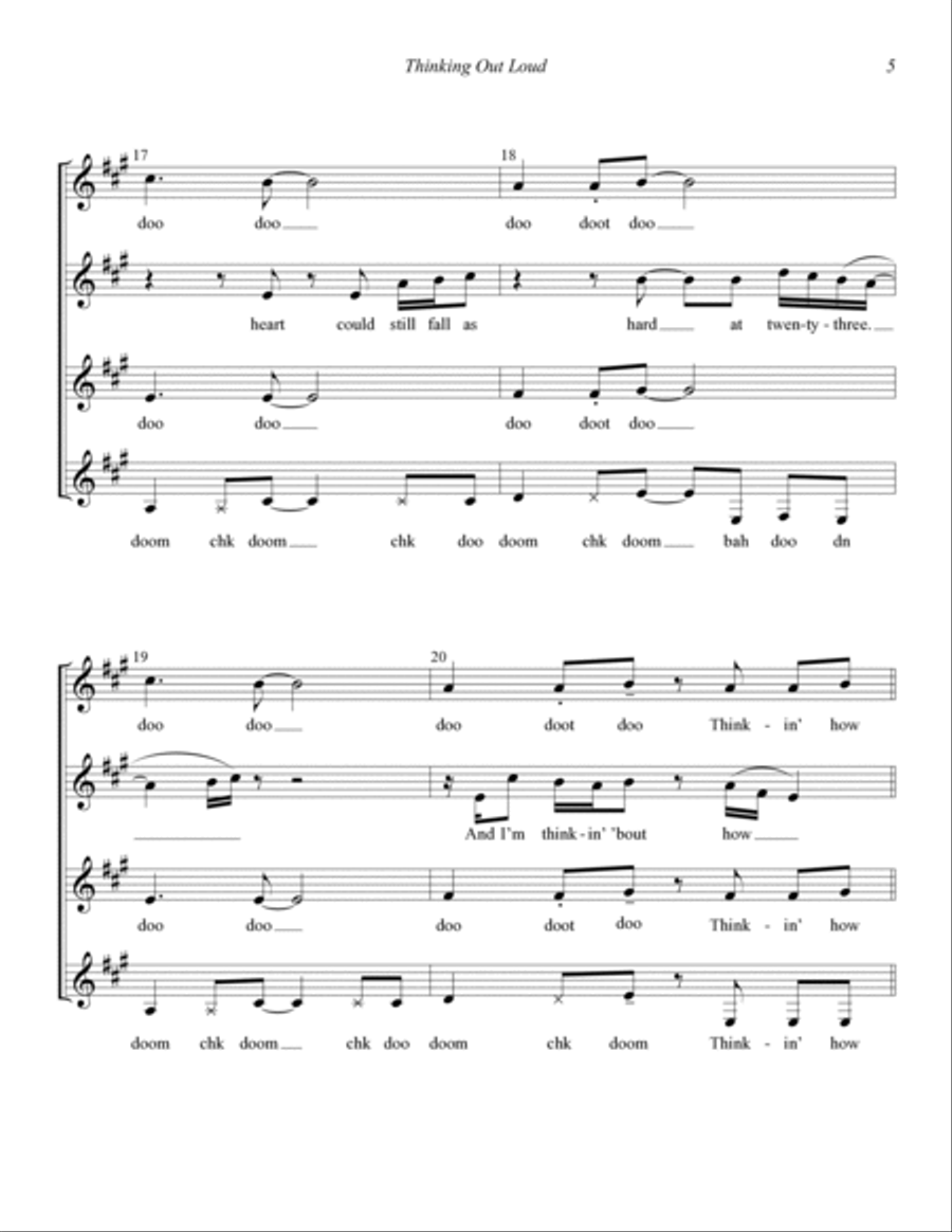 Thinking Out Loud (arr. Kirby Shaw) SSAA scores gallery preview page 5