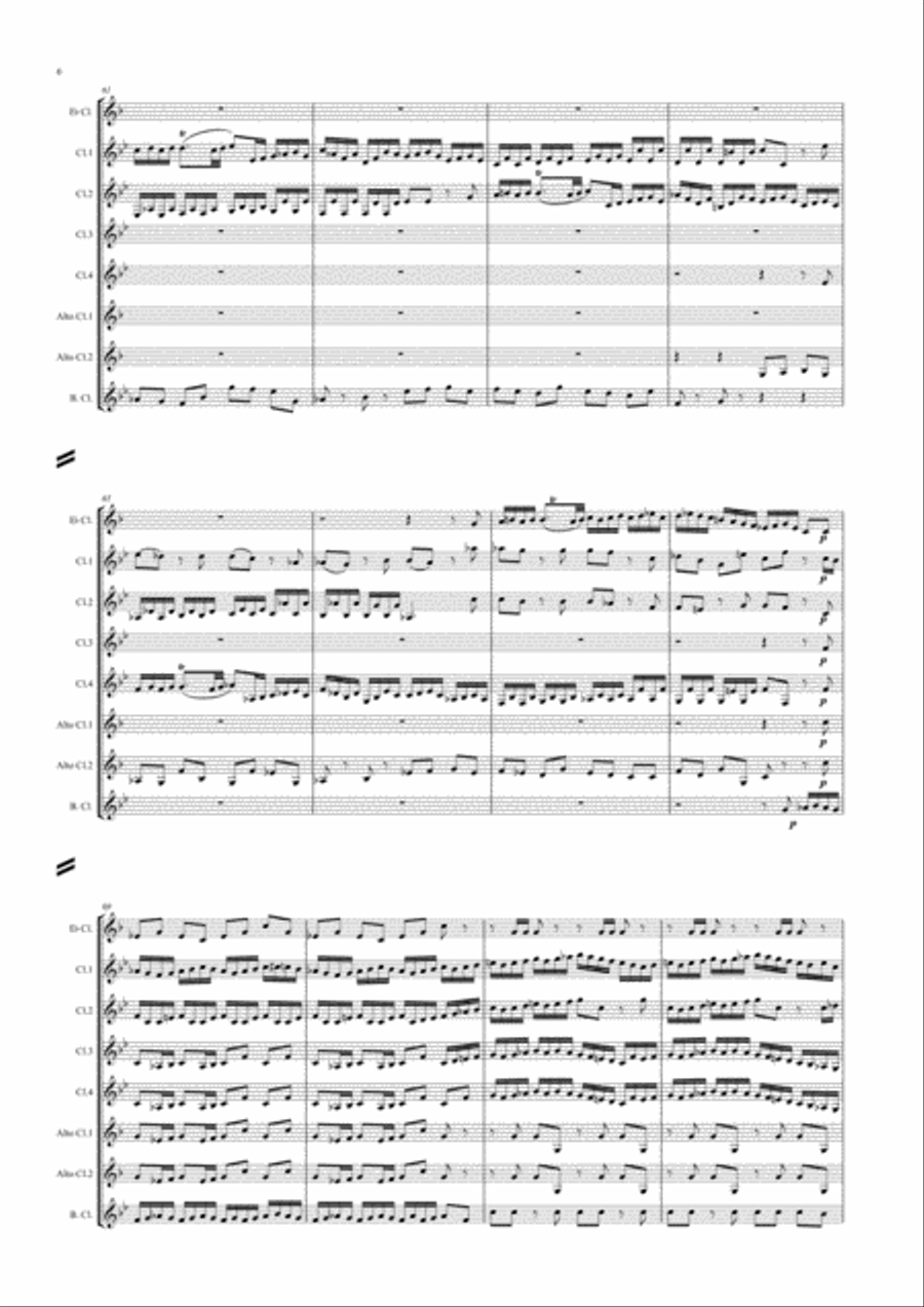 Brandenburg Concerto No. 2 arr. Clarinet Choir Clarinet Choir scores gallery preview page 6