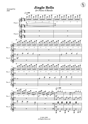 Jingle Bells - Piano 4 Hands