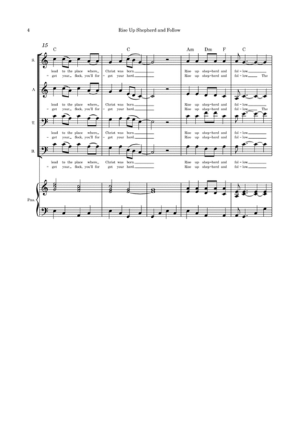 Rise Up Shepherd and Follow SATB and piano image number null