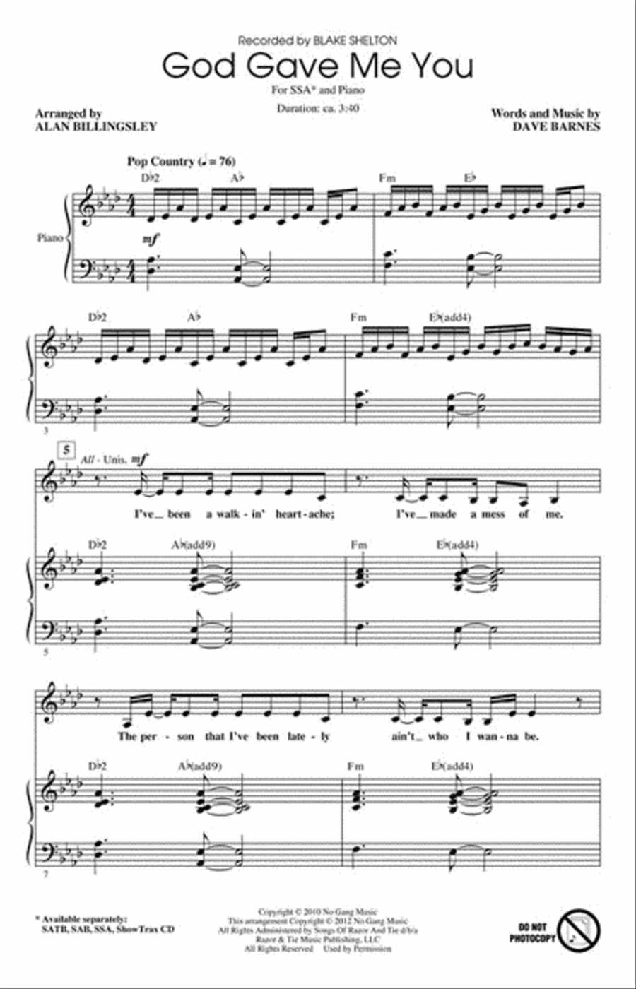 God Gave Me You God Gave Me You SSA scores gallery preview page 2