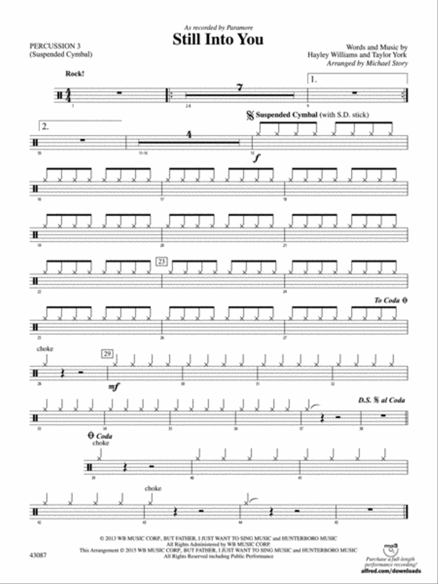 Still Into You: 3rd Percussion Concert Band scores gallery preview page 1