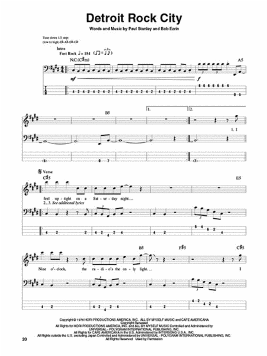 Rock Band Bass Guitar Tablature scores gallery preview page 3