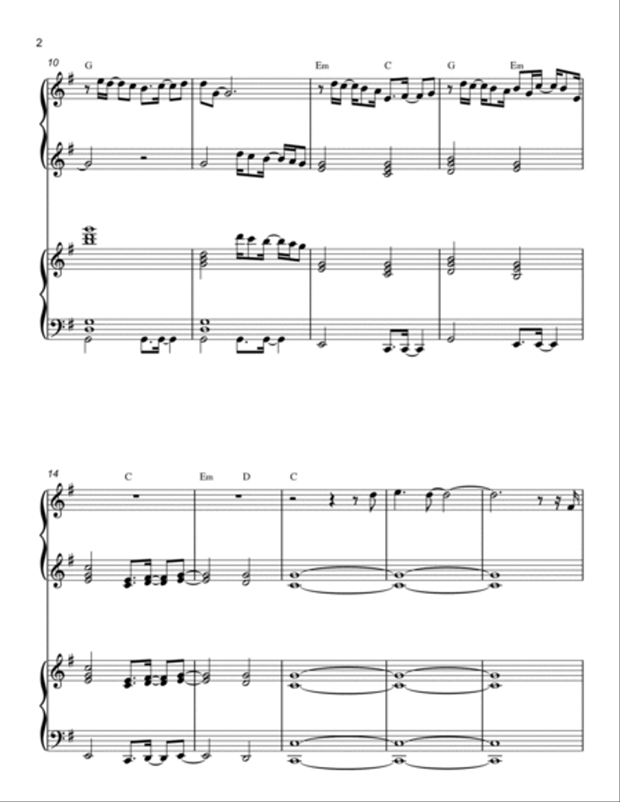 Waloyo Yamoni - 'We Overcome the Wind' 1 Piano, 4-Hands scores gallery preview page 2