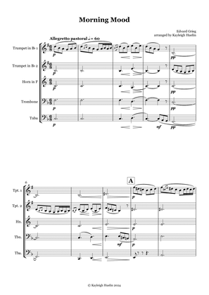 Morning Mood by Edvard Grieg - Brass quintet