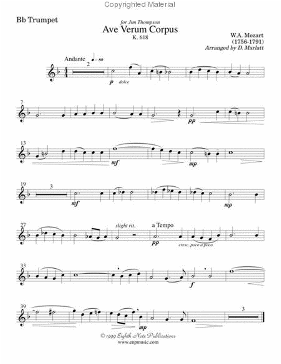 Ave Verum Corpus Ave Verum Corpus Small Ensemble scores gallery preview page 2