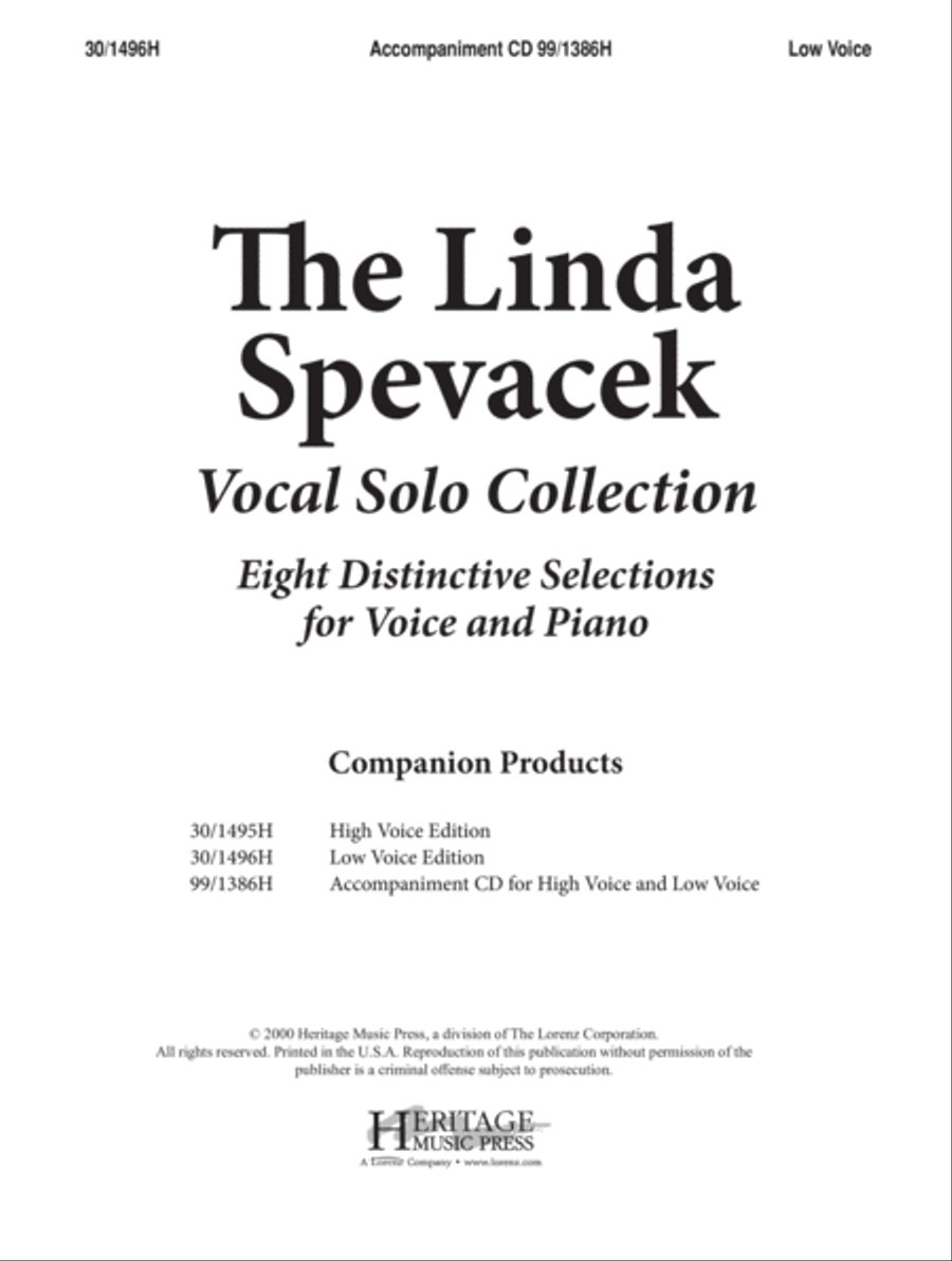 Linda Spevacek Vocal Solo Collection - Low Voice Low Voice scores gallery preview page 3