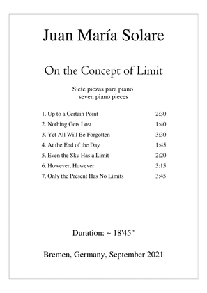Book cover for On the Concept of Limit [piano solo]