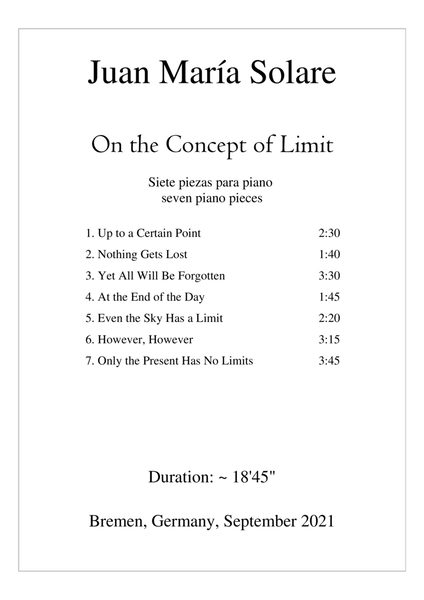 On the Concept of Limit [piano solo]