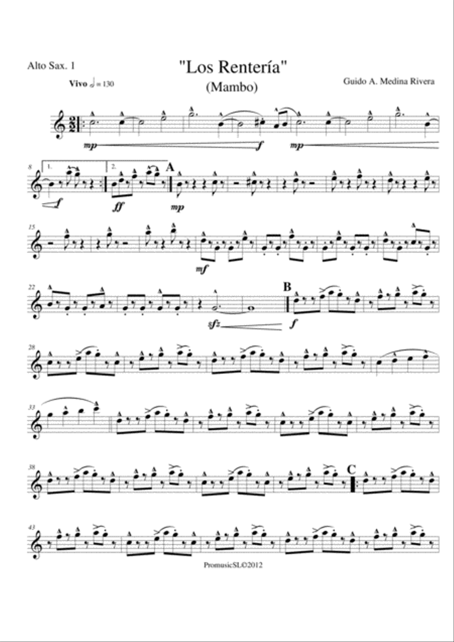Los Rentería Jazz Ensemble scores gallery preview page 1