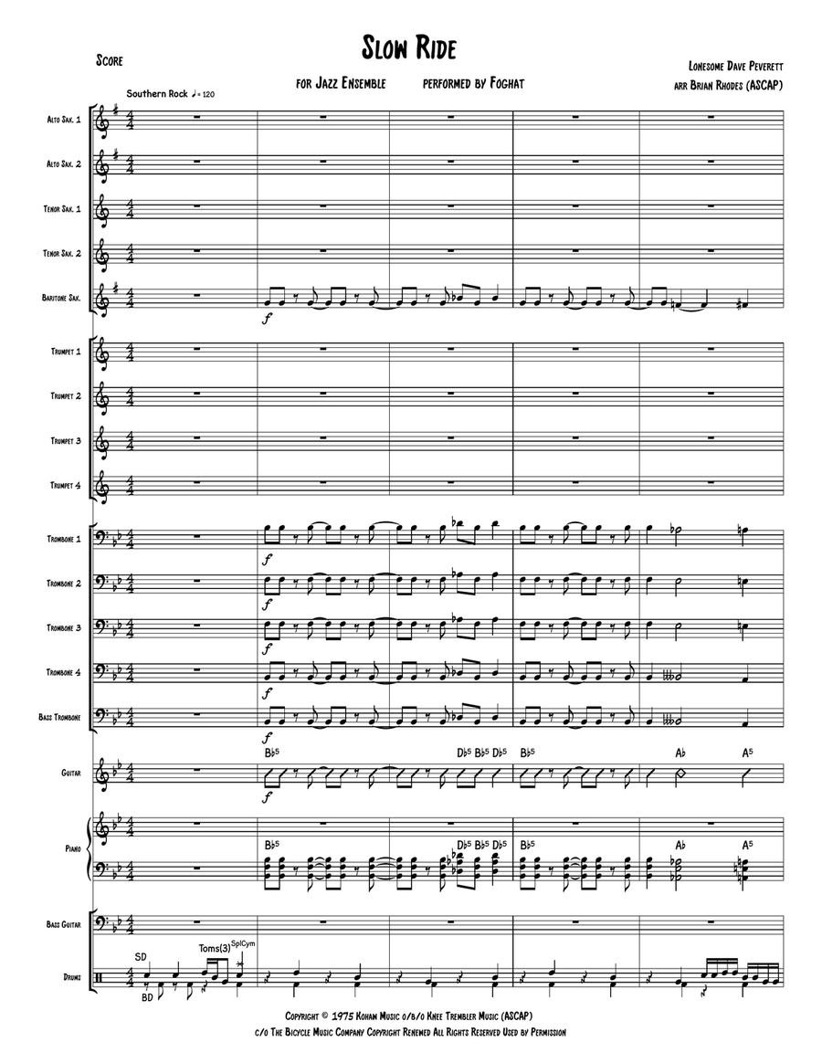 Slow Ride Slow Ride Jazz Ensemble scores gallery preview page 2