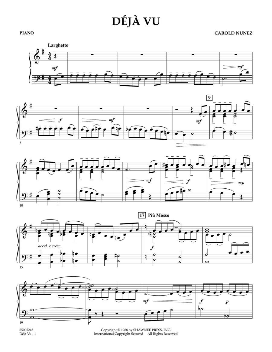 Deja Vu - Piano Deja Vu - Piano Orchestra scores gallery preview page 1
