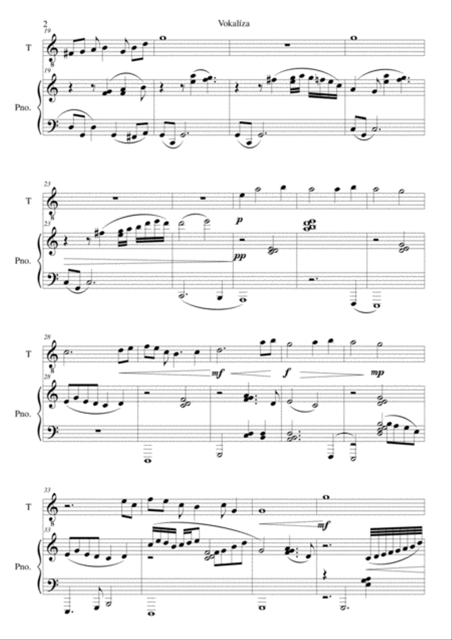 Vocalise for Tenor Tenor Voice scores gallery preview page 2