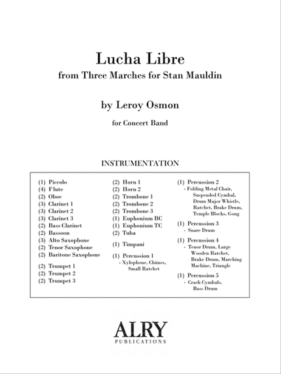 Lucha Libre for Concert Band (Full Score) Concert Band scores gallery preview page 1