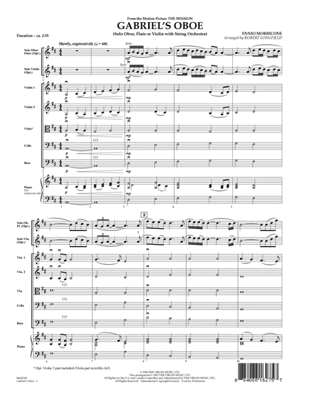 Gabriel's Oboe (from The Mission) - Full Score