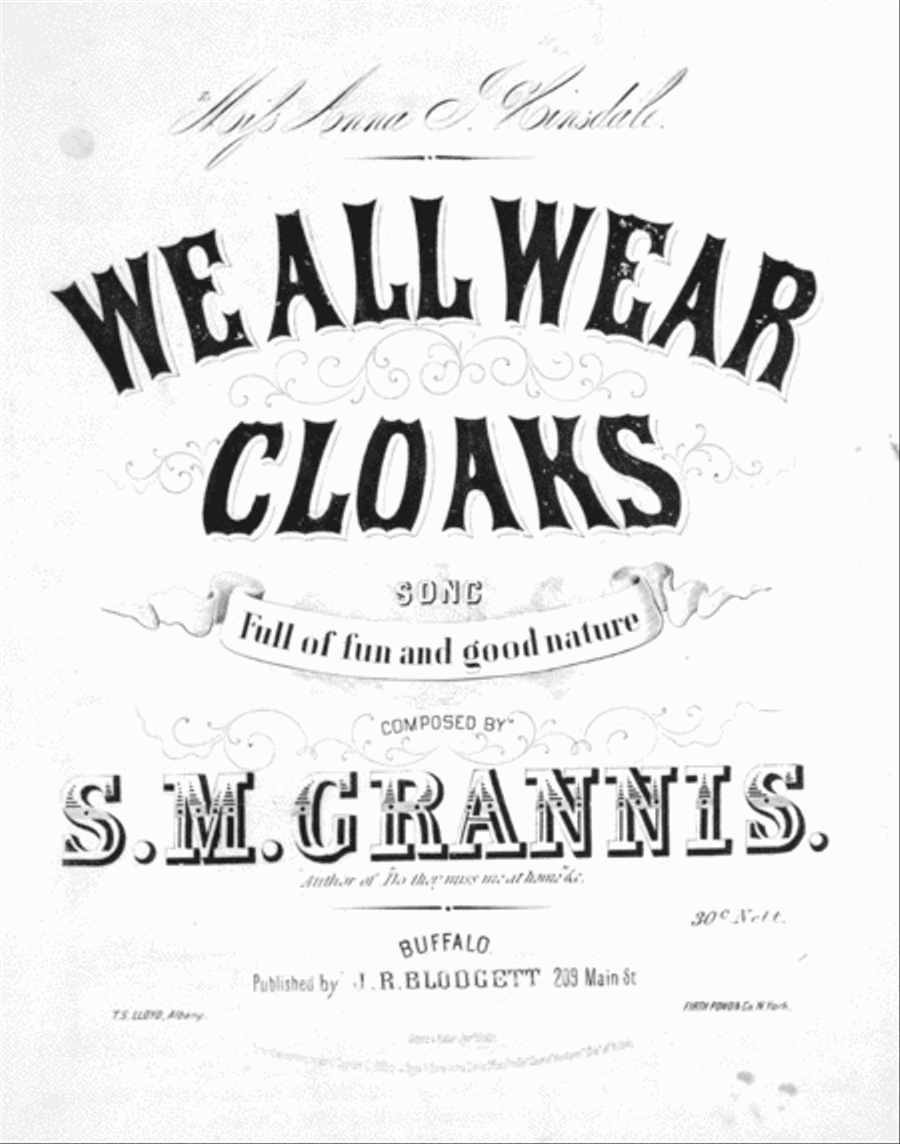 We All Wear Cloaks. Song Voice scores gallery preview page 1