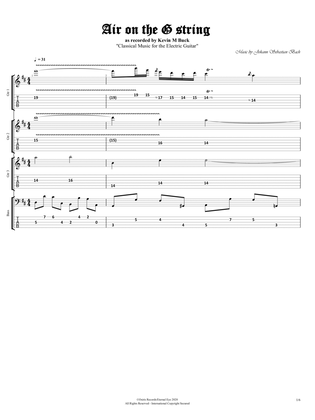 Orchestral Suite No. 3: "Air on the G String" (Arr. for Electric Guitar by Kevin M Buck)