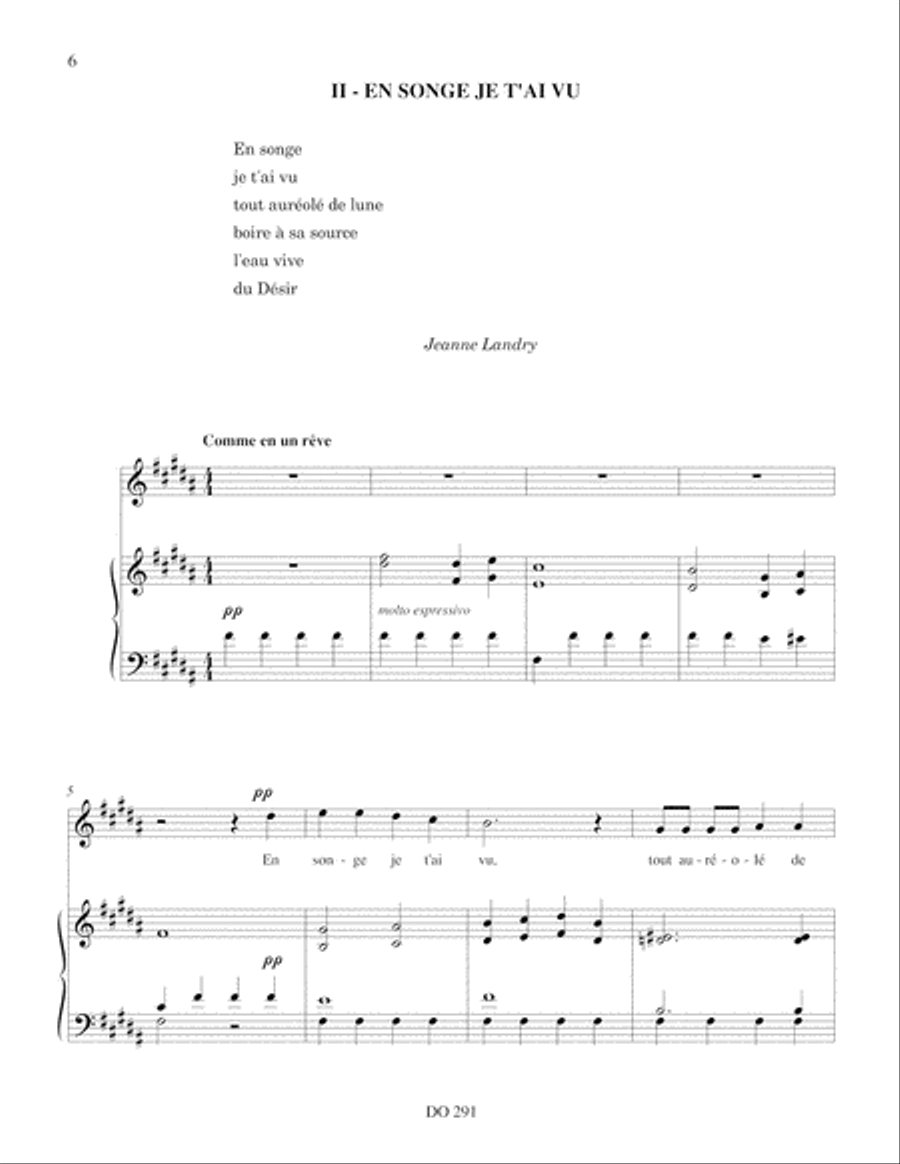 Amour comme un oiseau captif Voice Solo scores gallery preview page 6