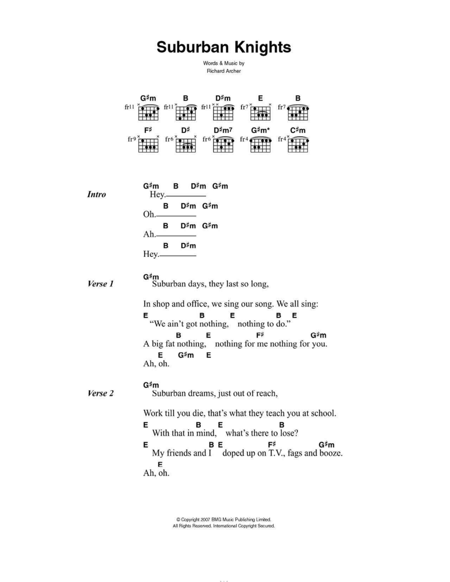 Suburban Knights Electric Guitar scores gallery preview page 1