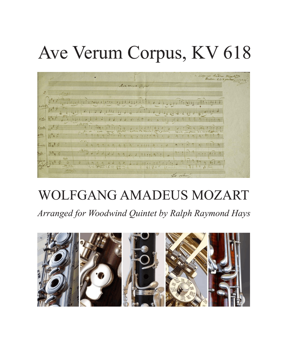 Ave Verum Corpus, KV 618 (1791) Woodwind Quintet scores gallery preview page 1