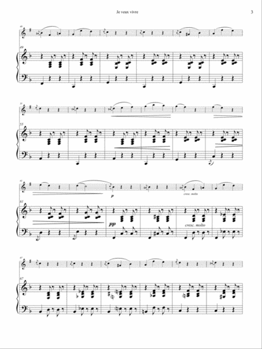 Charles Gounod: Je Jeux Vivre for Clarinet and Piano Clarinet Solo scores gallery preview page 3