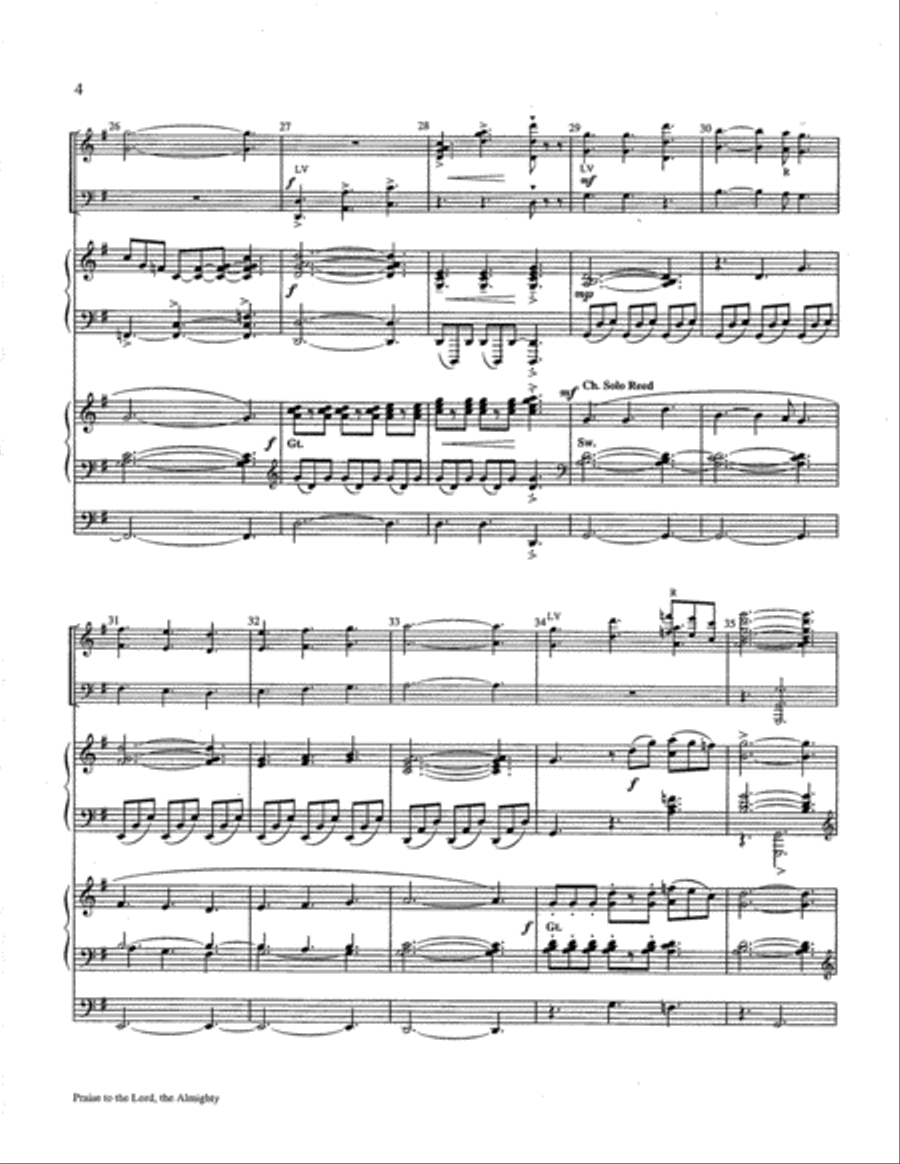 Praise to the Lord, the Almighty Piano scores gallery preview page 4