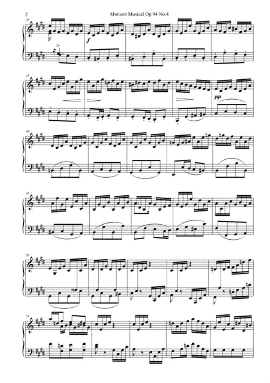 Moment Musical Op.94 No.4 Piano Solo scores gallery preview page 2