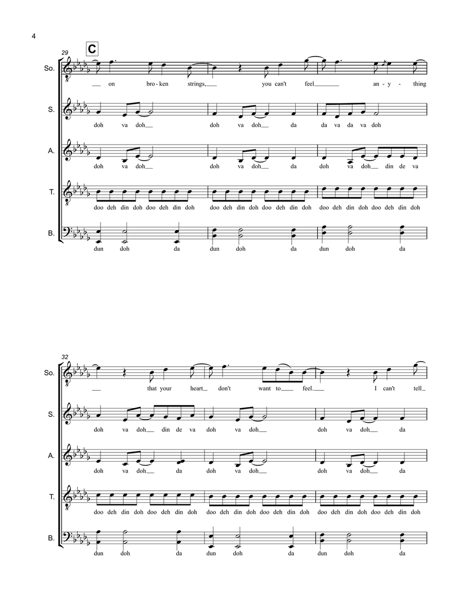 Broken Strings 4-Part scores gallery preview page 4