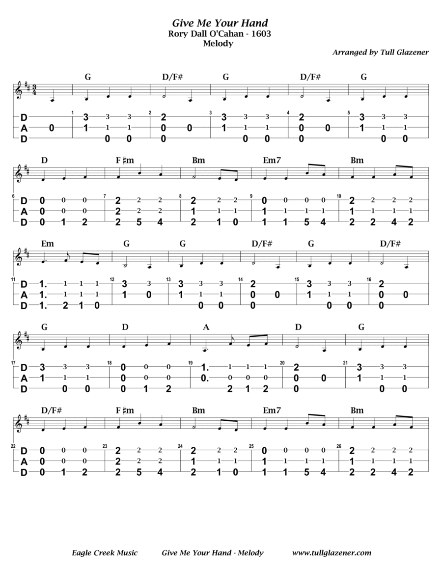 Give Me Your Hand Dulcimer scores gallery preview page 1
