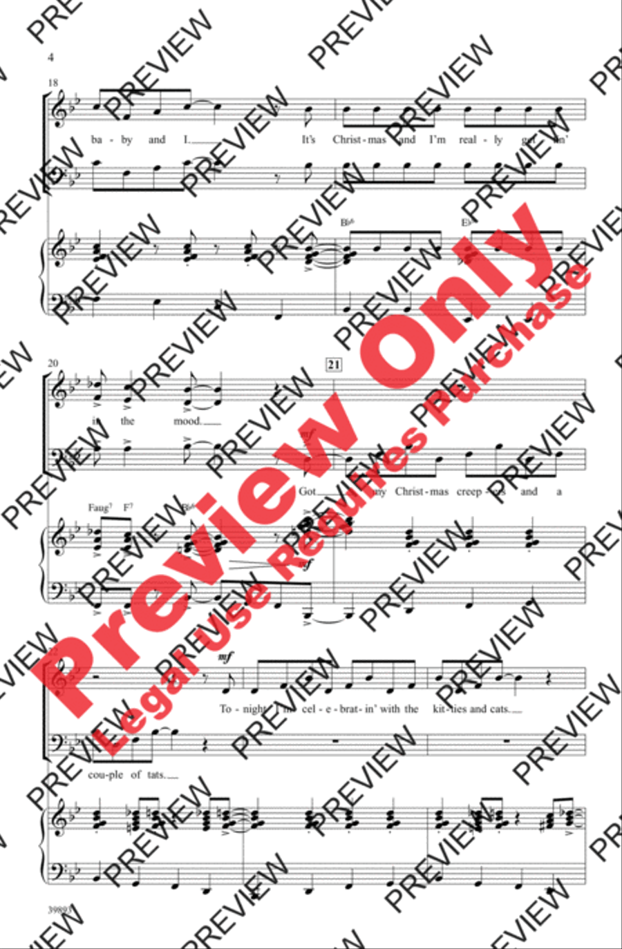 Gettin' in the Mood (for Christmas) 3-Part scores gallery preview page 4
