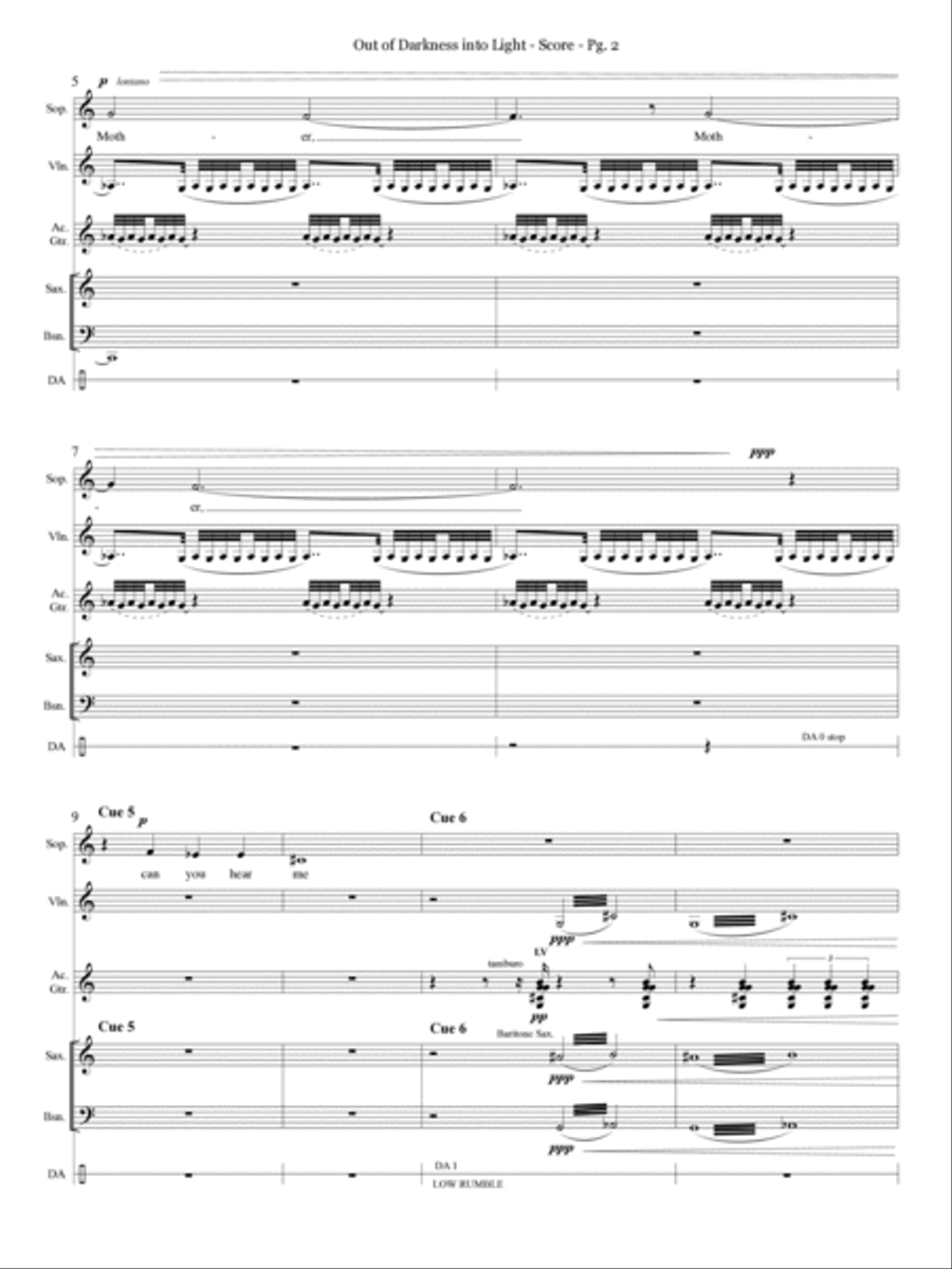 Out of Darkness into Light Small Ensemble scores gallery preview page 6