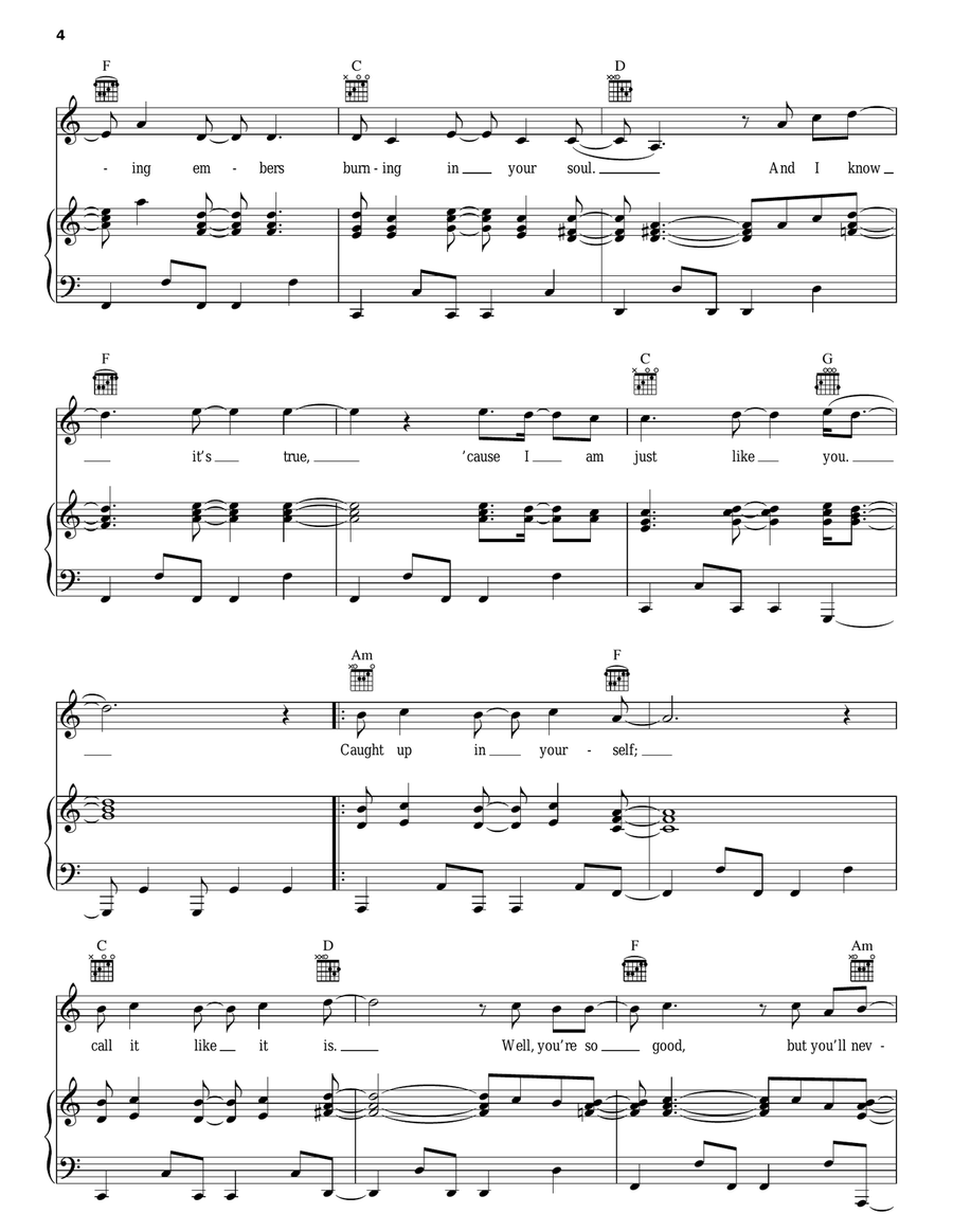 Caught Up In Yourself Caught Up In Yourself Piano, Vocal, Guitar scores gallery preview page 4