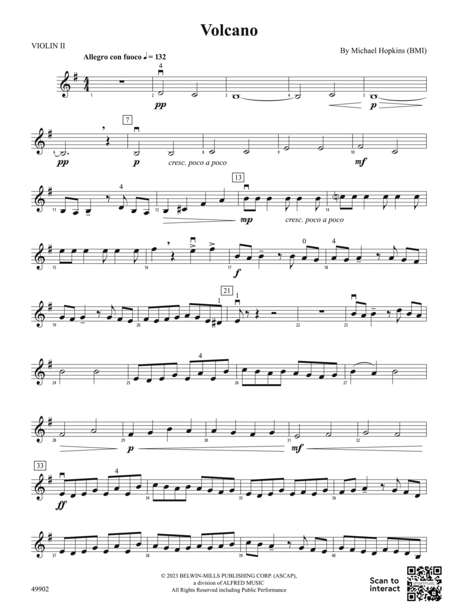 Volcano: 2nd Violin String Orchestra scores gallery preview page 1