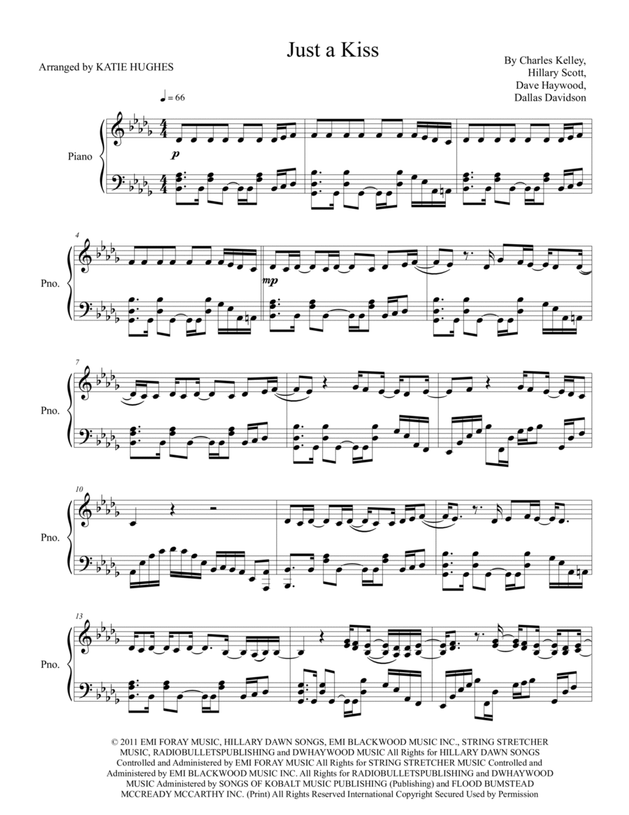 Just A Kiss Just A Kiss Piano Solo scores gallery preview page 1