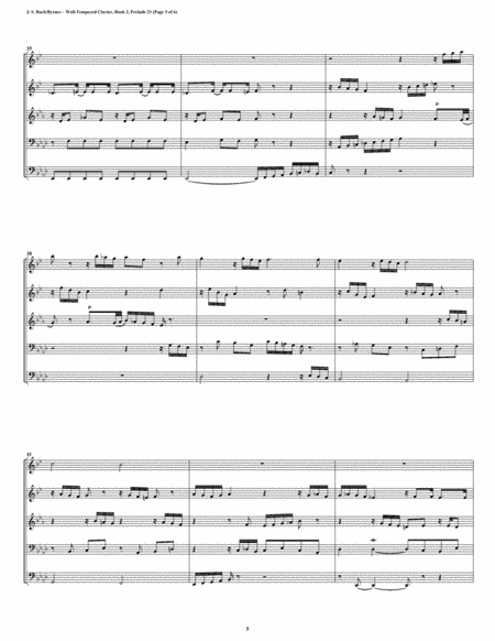 Prelude 23 from Well-Tempered Clavier, Book 2 (Brass Quintet) image number null
