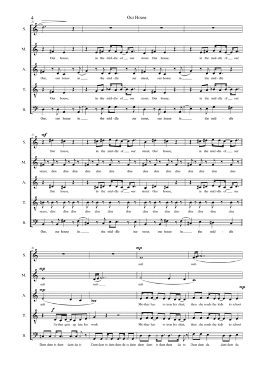 Our House Our House A Cappella scores gallery preview page 4