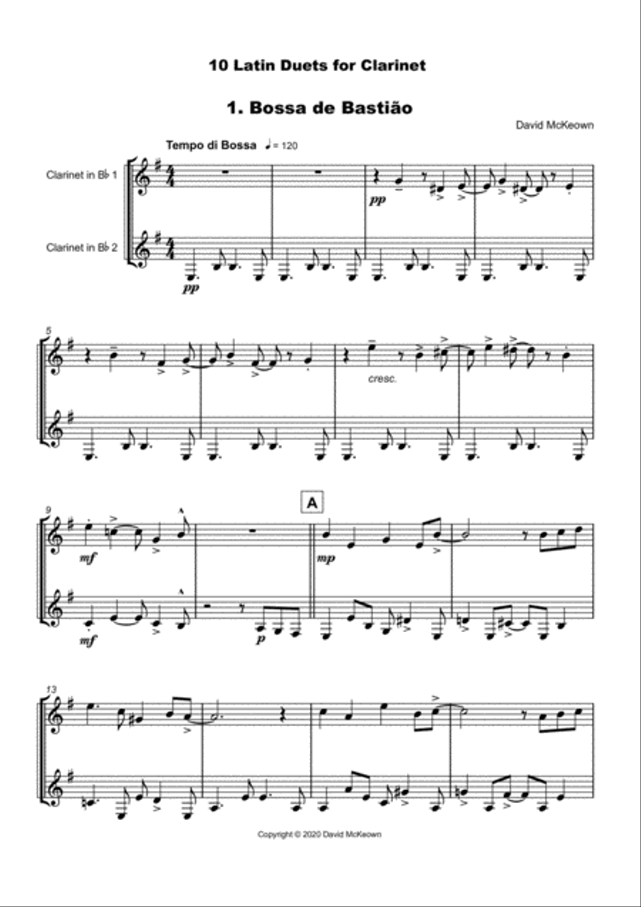 10 Latin Duets, for Clarinet Clarinet Duet scores gallery preview page 3