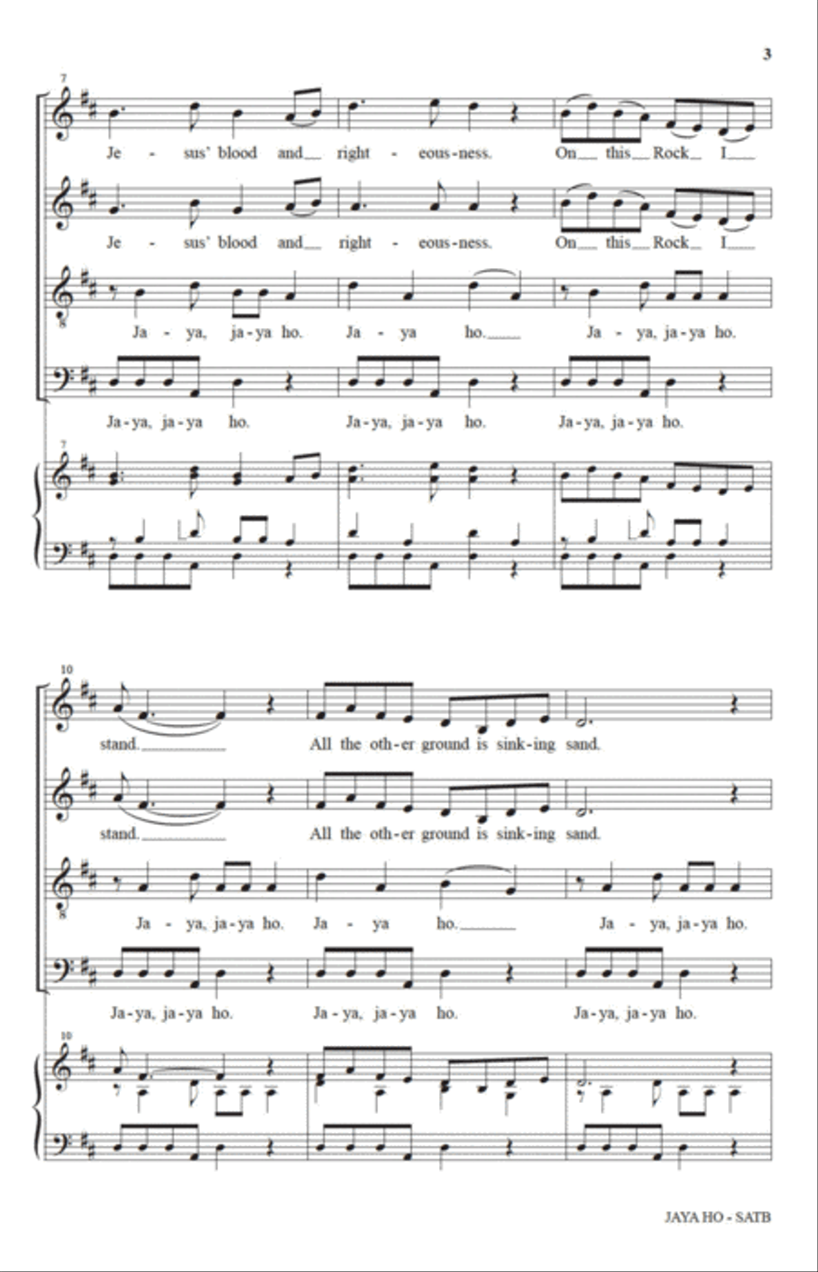 Jaya Ho (The Solid Rock) (arr. Diane Hannibal) 4-Part scores gallery preview page 2