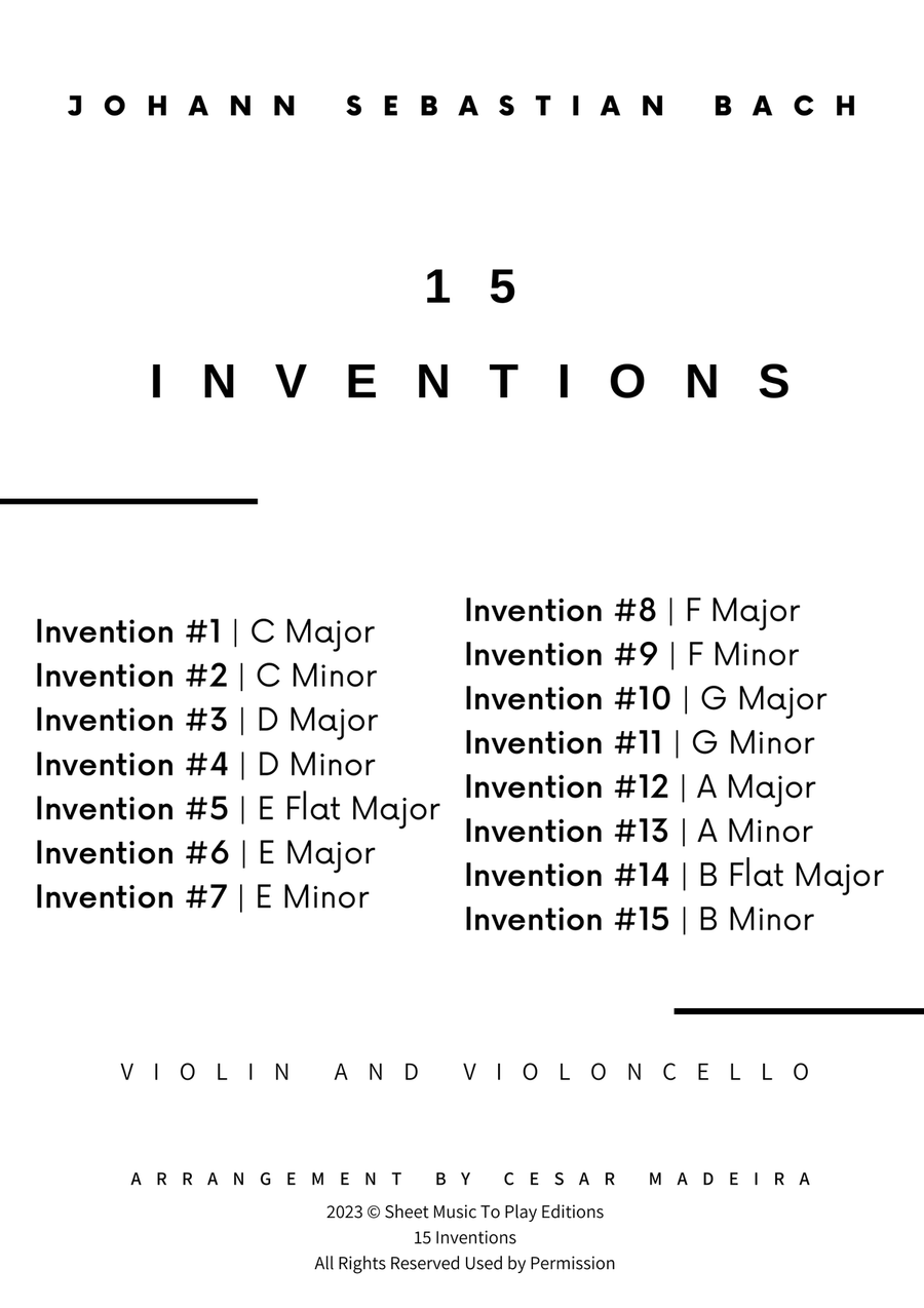 15 Inventions - Violin and Cello (Individual Parts) String Duet scores gallery preview page 3