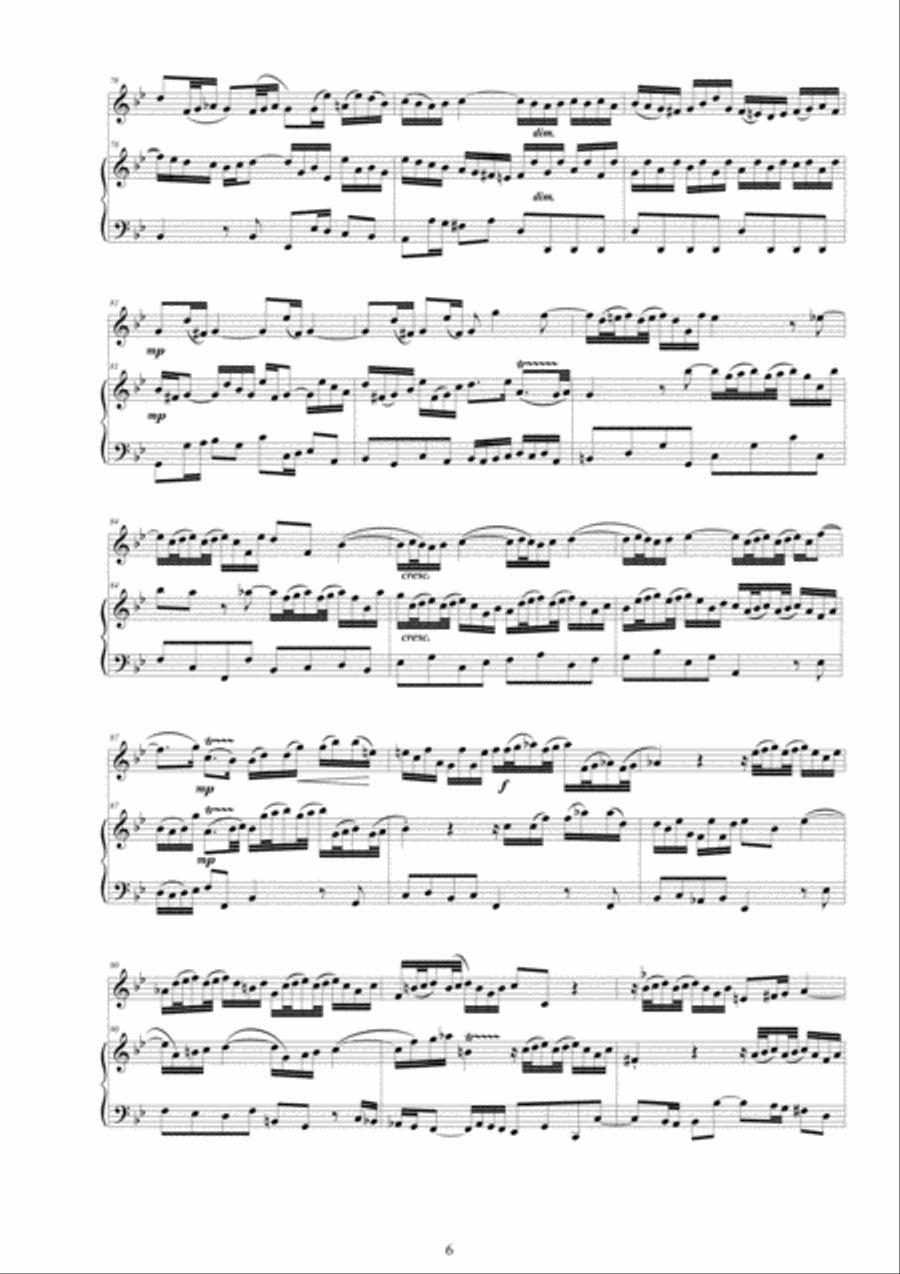 Bach - Flute Sonata No.3 in G minor BWV 1029 for Flute and Harpsichord (or Piano) Flute Solo scores gallery preview page 6