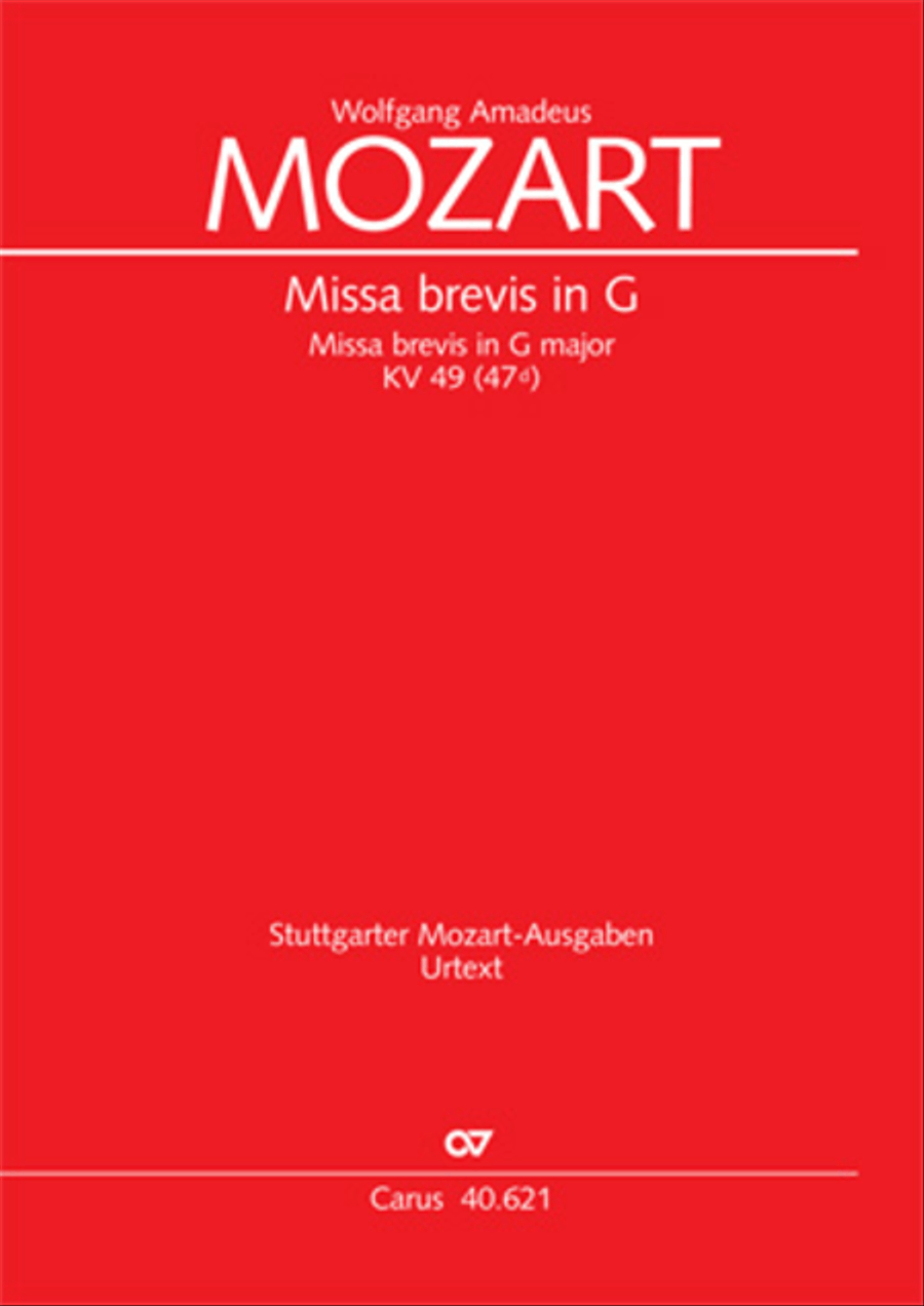 Book cover for Missa brevis in G major