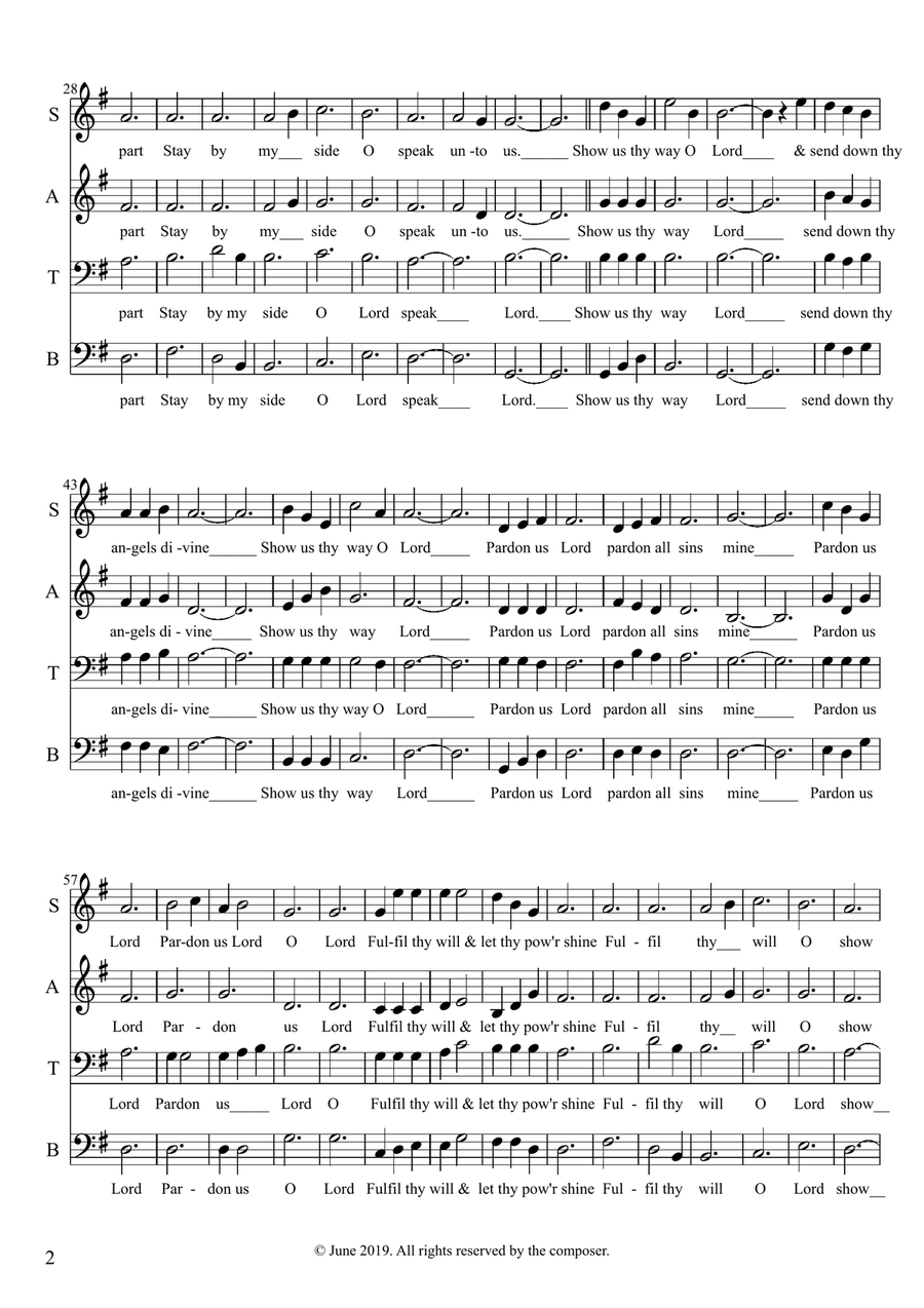 Speak Unto Us O Lord (Op. 13, No. 1) SATB Anthem 4-Part scores gallery preview page 2