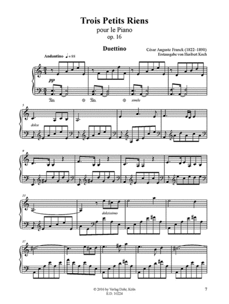 Trois Petits Riens pour le Piano op. 16 (Erstausgabe)